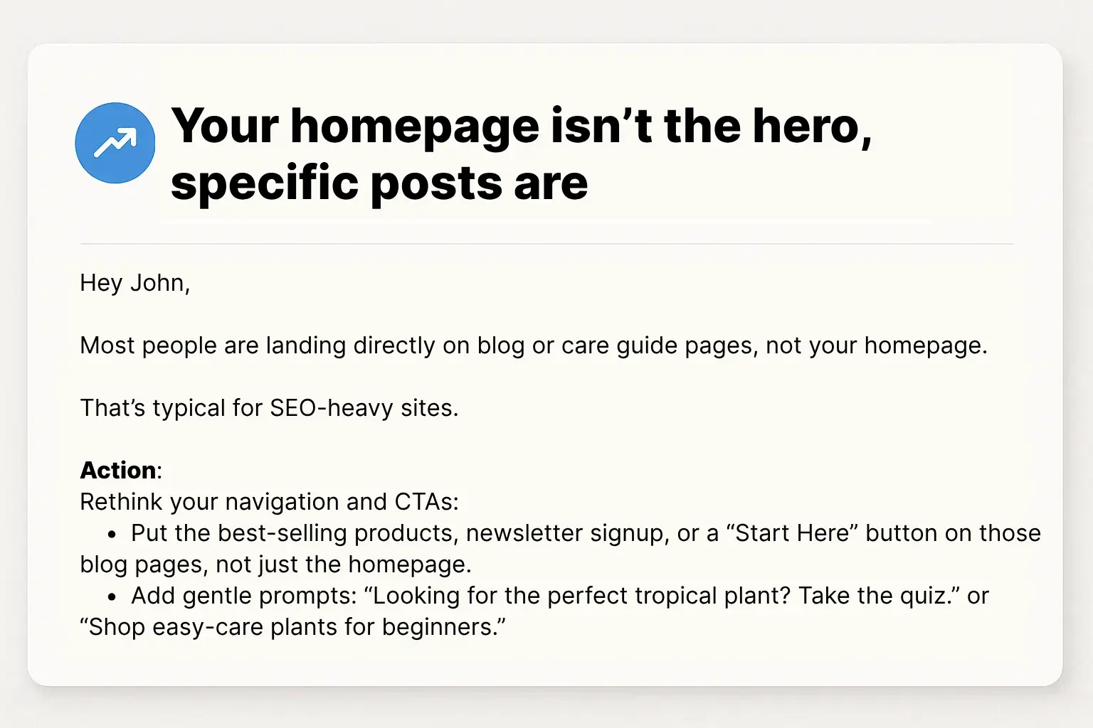 Simple analytics reporting example